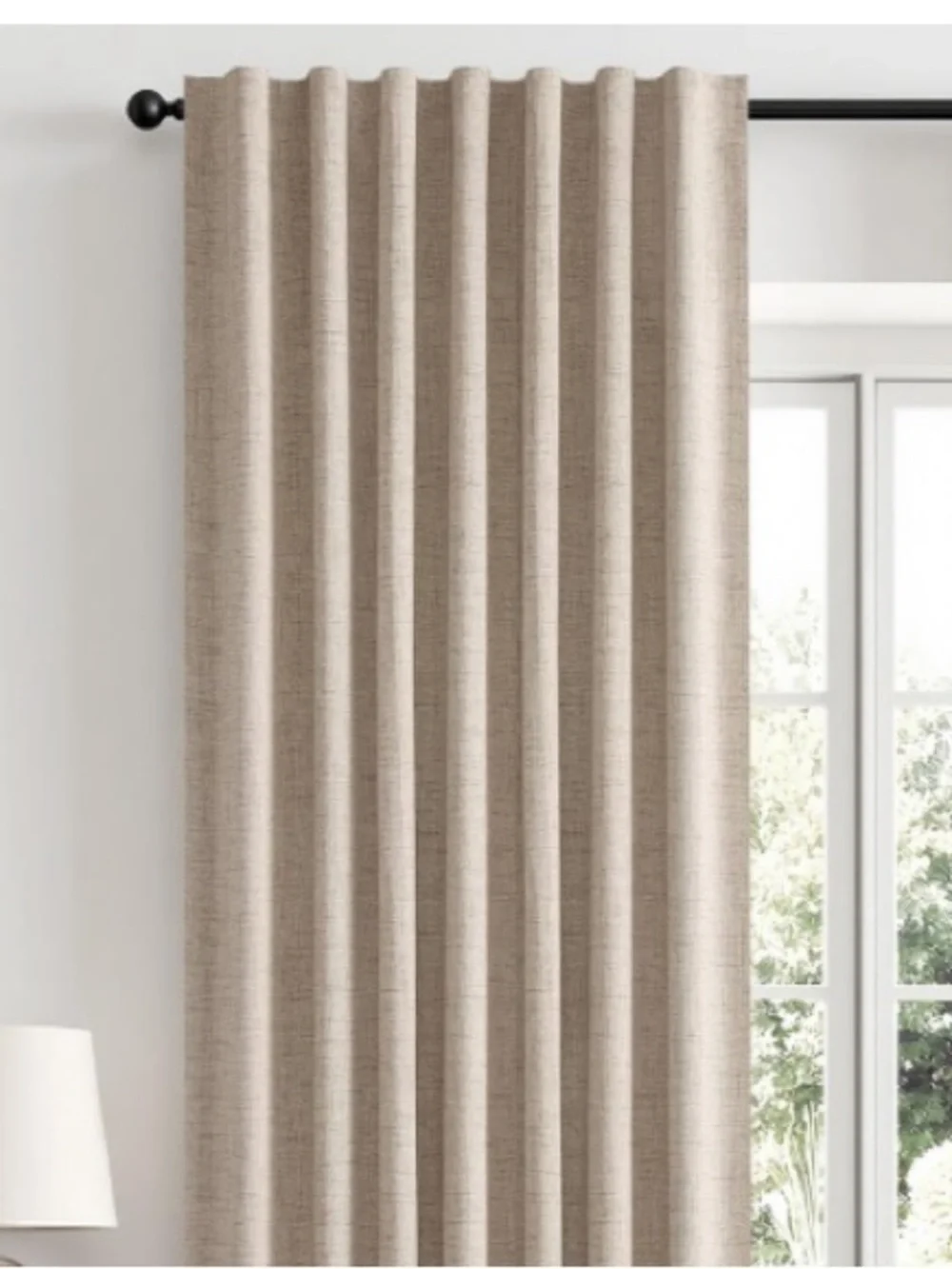 Room Darkening Thermal Insulated Curtains Back Tab Rod Pocket 42”W 84”L BEIGE